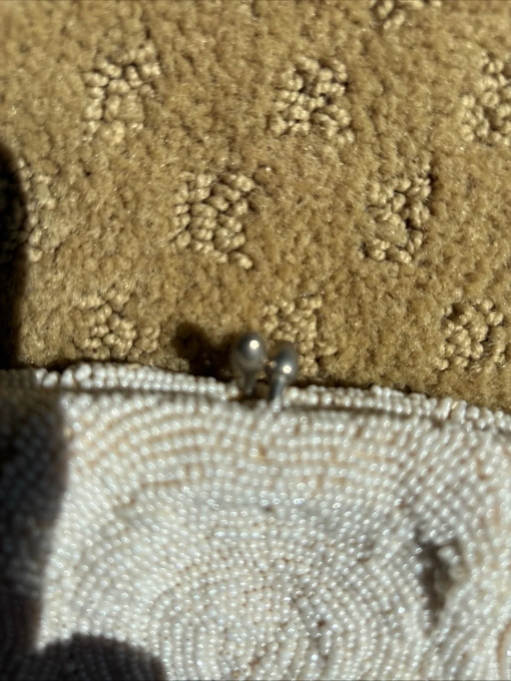 White Beaded Vintage Clutch